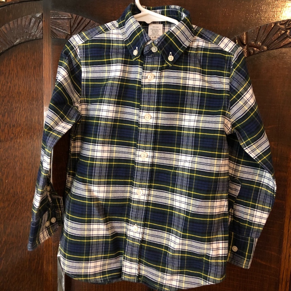 Crewcuts plaid flannel button-down, size 4-5